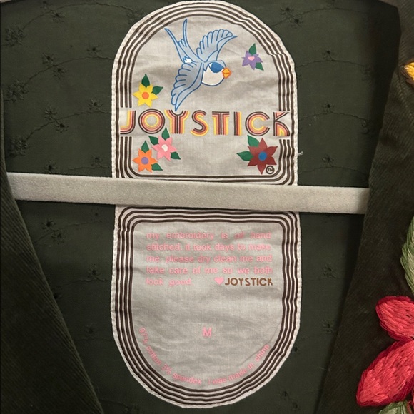 Vintage Joystick by Johnny Was M Green corduroy Embroidered Jacket - Picture 2 of 11